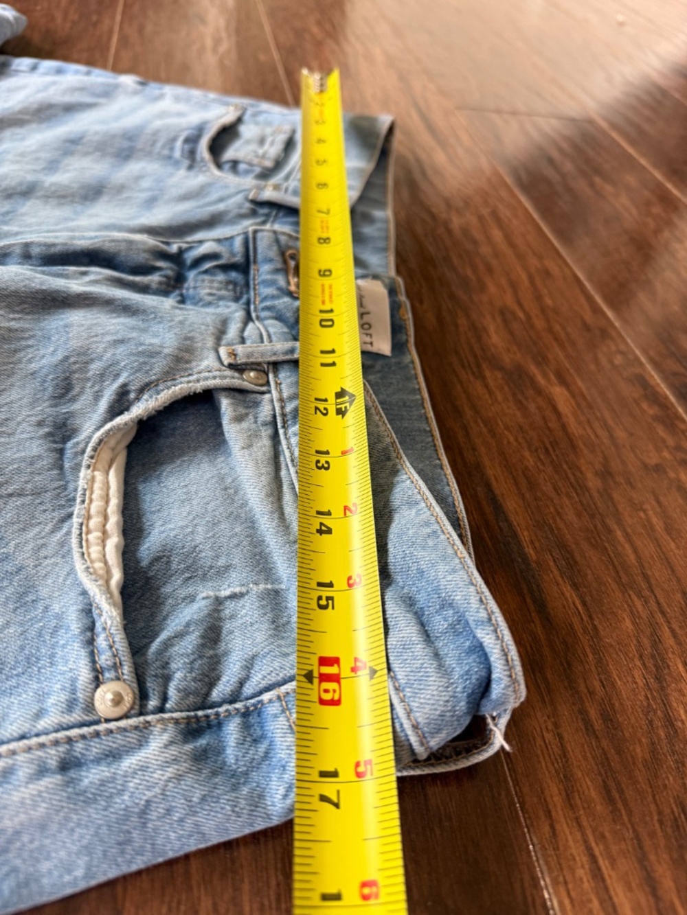 Loft High Rise Straight Cropped Jeans Raw Hem, Size 12/31 - Picture 10 of 12